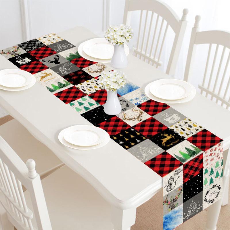 Merry Christmas Linen Table Runner