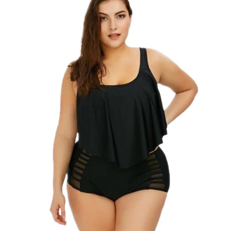 Women Plus Sizes Tulle Two Pieces Swimwear