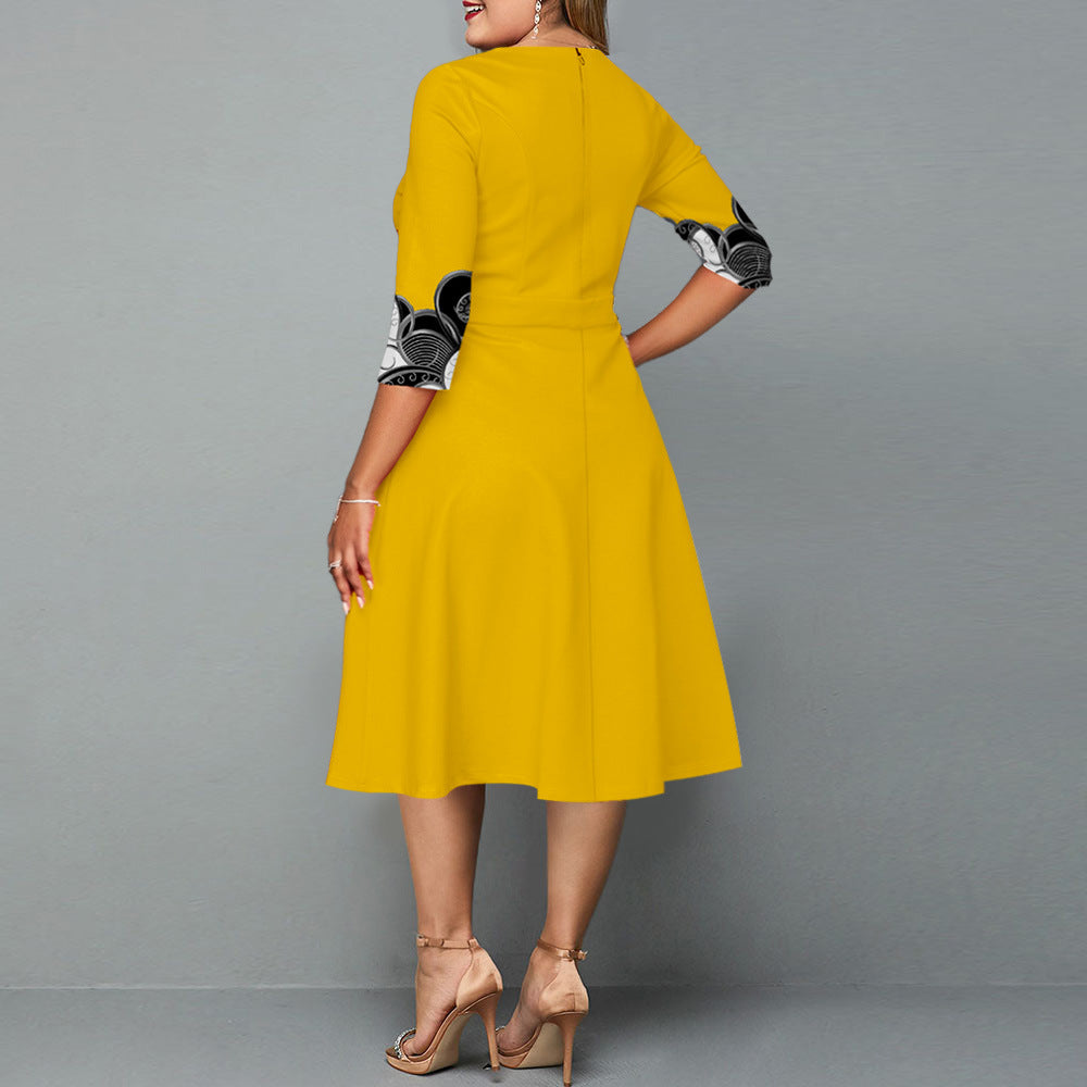 Elegant 3/4 Length Sleeves Plus Sizes Fall Dresses