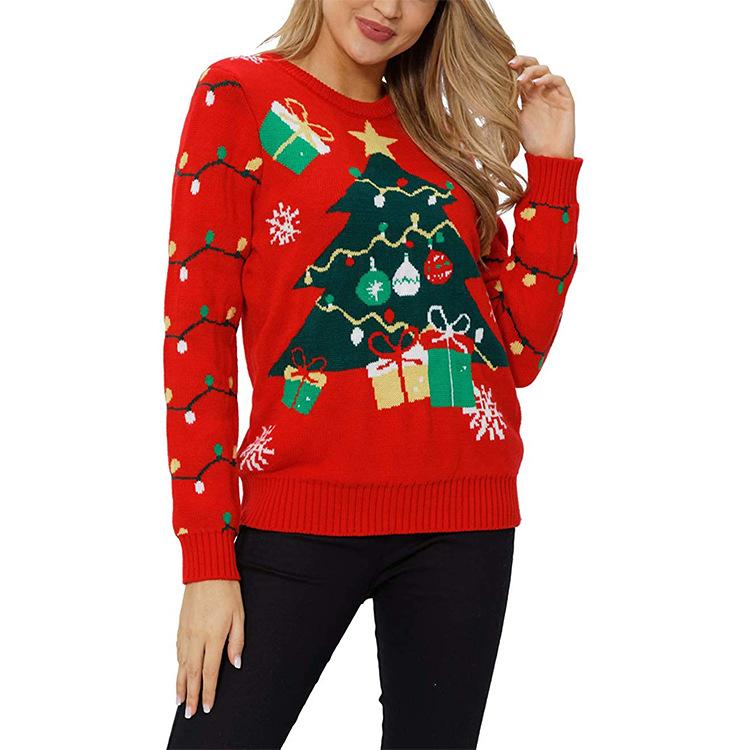 Casual Christmas Tree/Snowman Knitting Women Sweaters