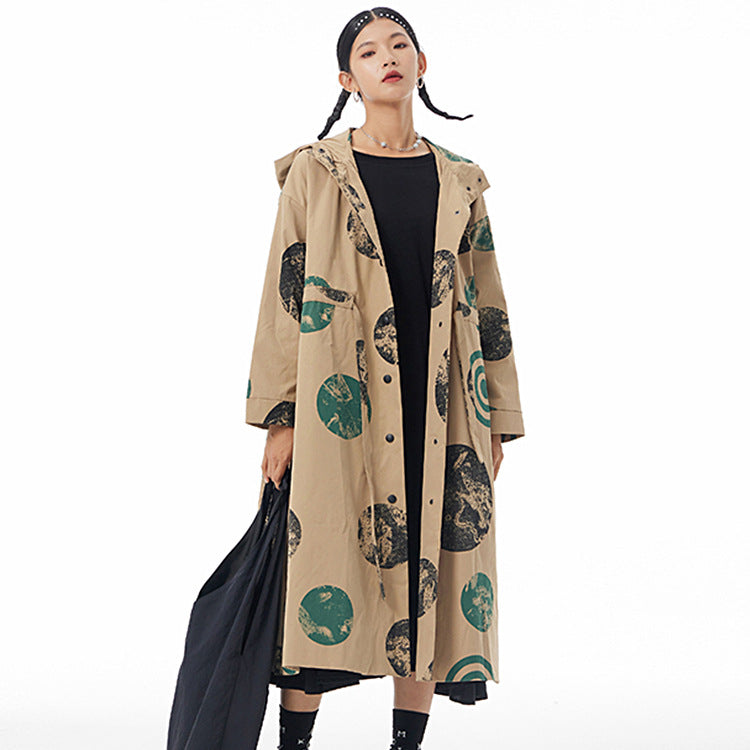 Vintage Design Plus Sizes Long Trench Coats for Women