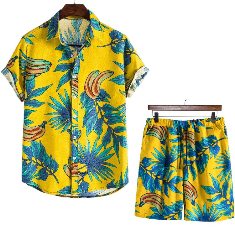 Leisure Summer Men's Short T Shirts and Shorts Suits