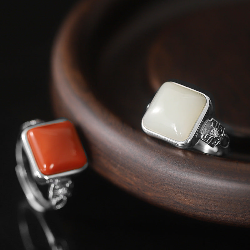 Vintage Handmade Inlay Design Sliver Rings for Women