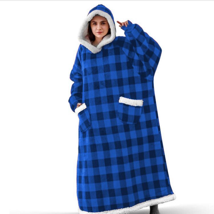 Winter Fleece Warm Long Hoodies Blanket