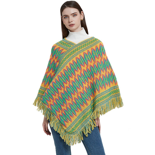 Winter Boho Shawl Capes for Women