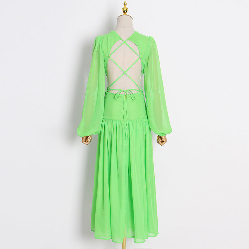 Designed Sexy Summer Holiday Green Long Dresses