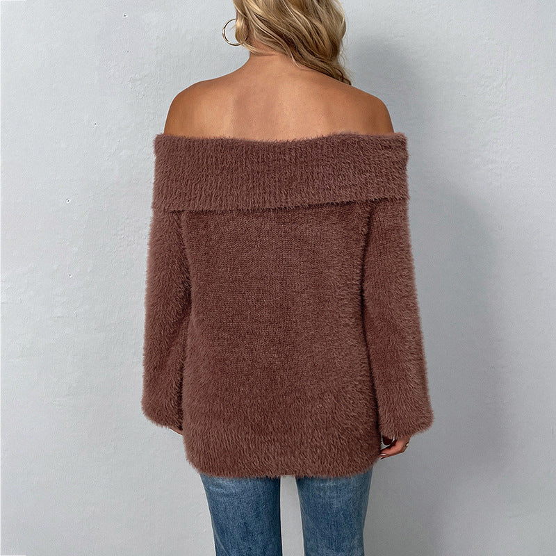 Sexy Off The Shoulder Women Pullover Sweaters