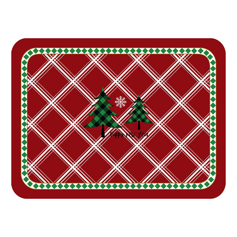 Merry Christmas Pu Leather Heat Insulation Table Mat