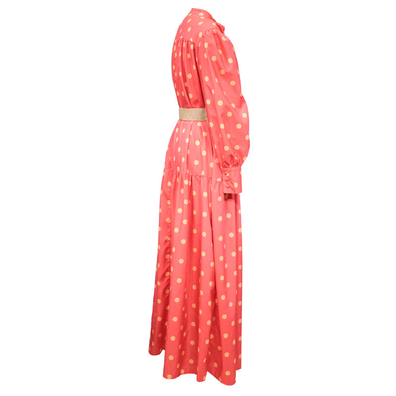 Elegant Women Dot Print Long Maxi Dresses