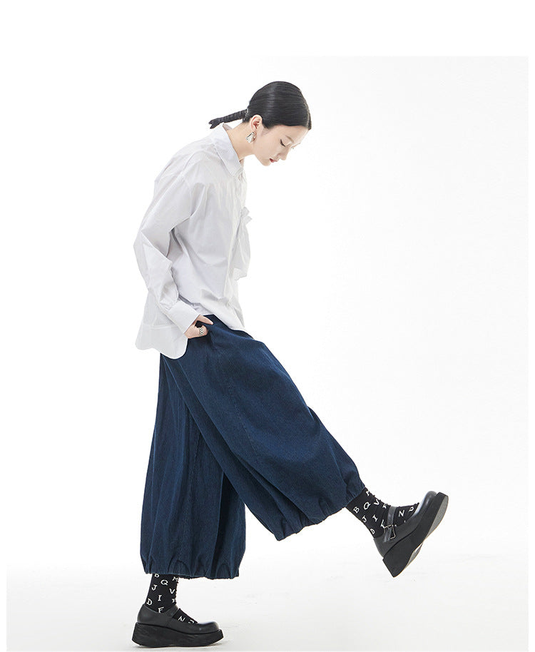 Summer Elastic High Waist Designed Harem Pants with Pockets