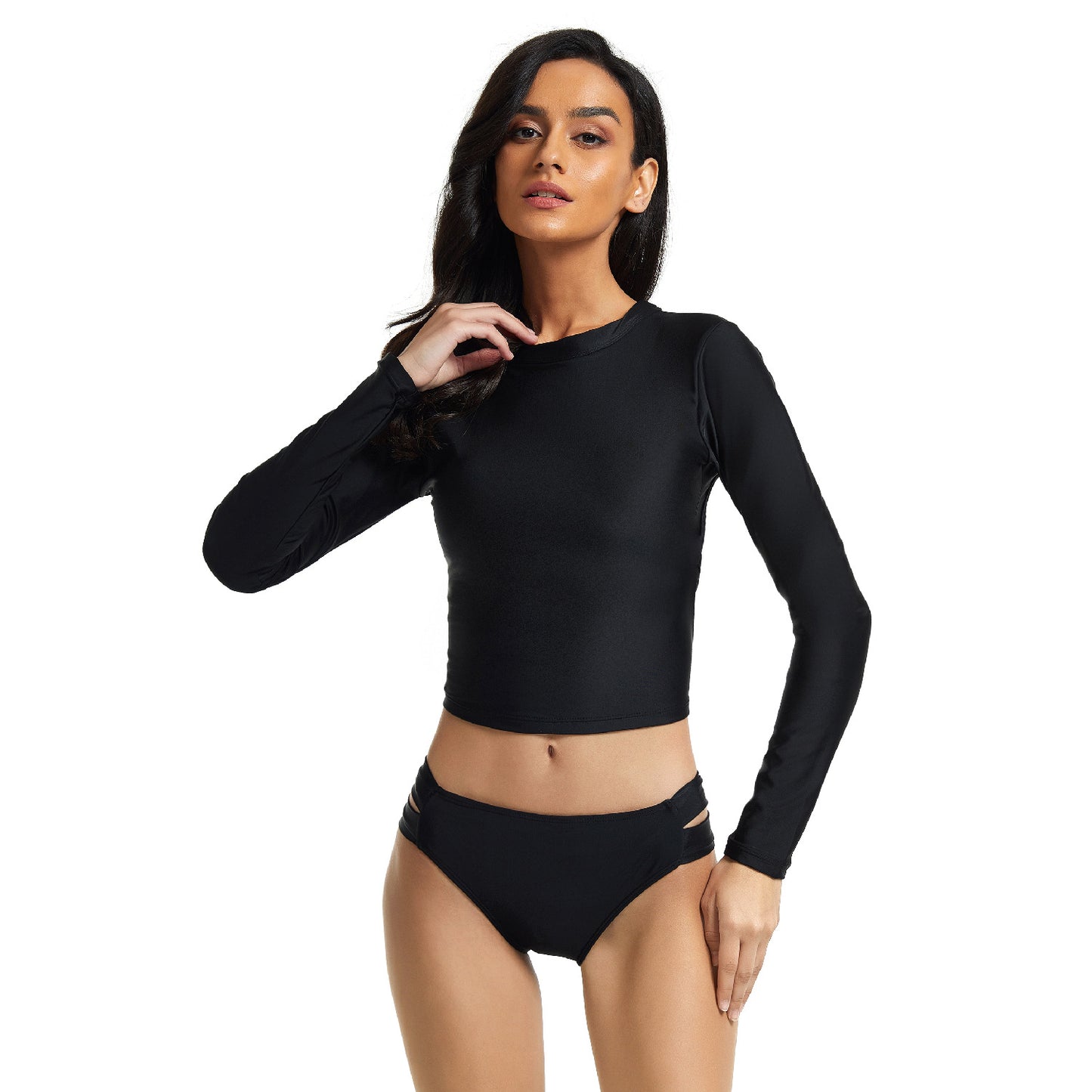 Sexy Long Sleeves Black Diving Wetsuits for Women