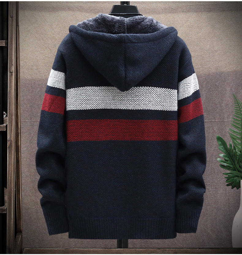 Men's Velvet Warm Knitting Cardigan Sweaters