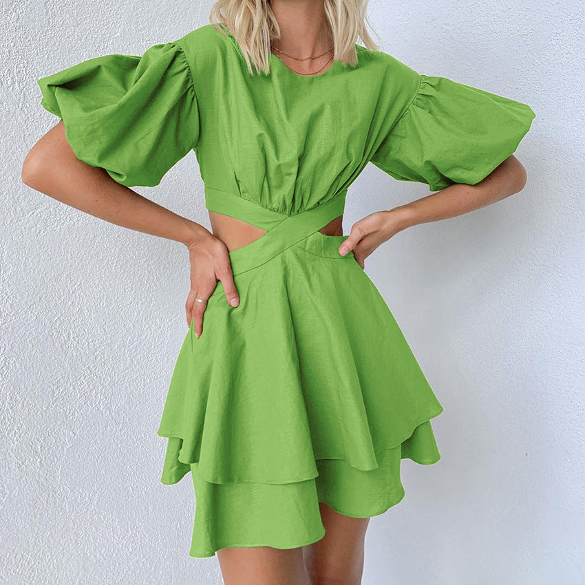 Sexy Summer Puff Sleeves A Line Women Dresses