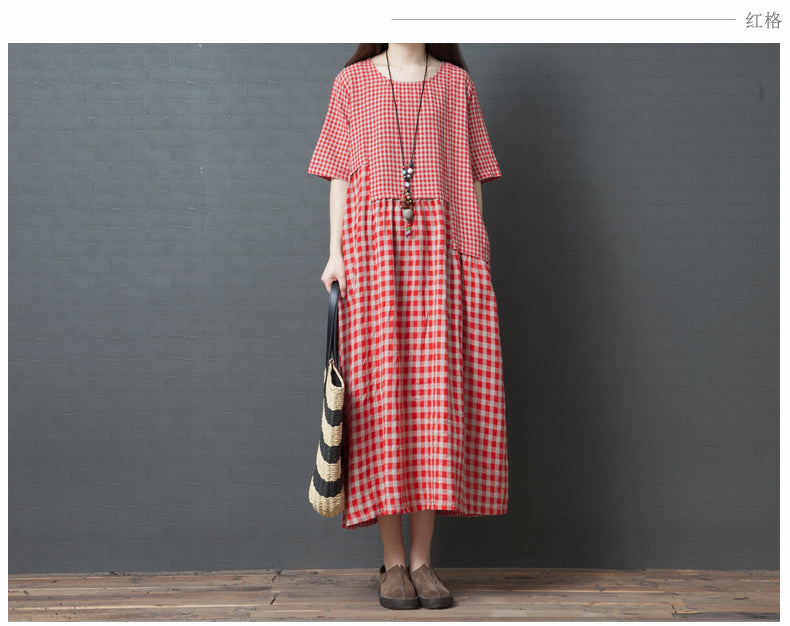 Vintage Plus Sizes Linen Long Dresses