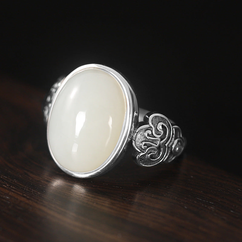Vintage Lock Design Layin Craftmanship Silver Rings for Women