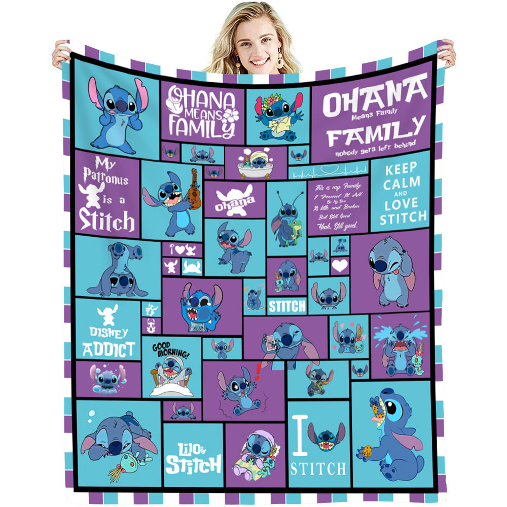 Cartoon Design Fleece Throw Blankets for Christmas