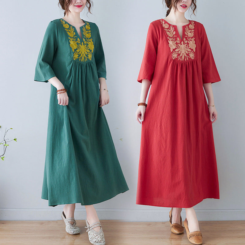 Bohemian Linen Summer Long Dresses