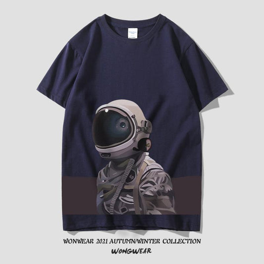 Summer Men Astronaut Short Sleeves T Shirts