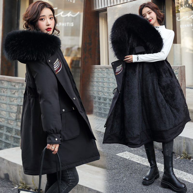 Warm Thick Velvet Plus Sizes Winter Outerwear for Women