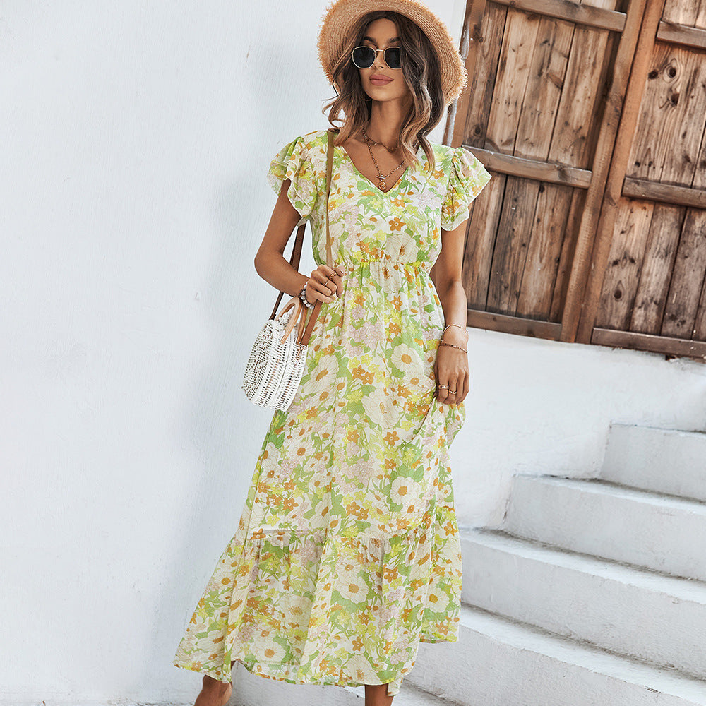 Casual Summer Daily Short Sleeves Sun Dresses