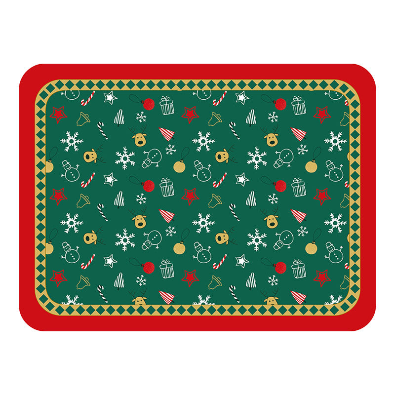 Merry Christmas Pu Leather Heat Insulation Table Mat