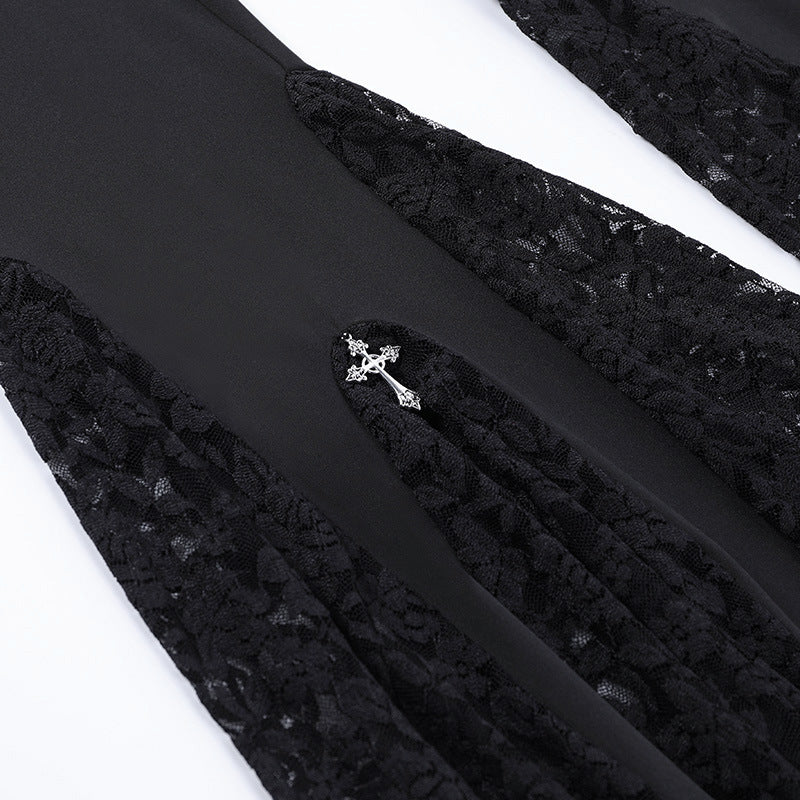 Black High Waist Trumpet Mermaid Pants