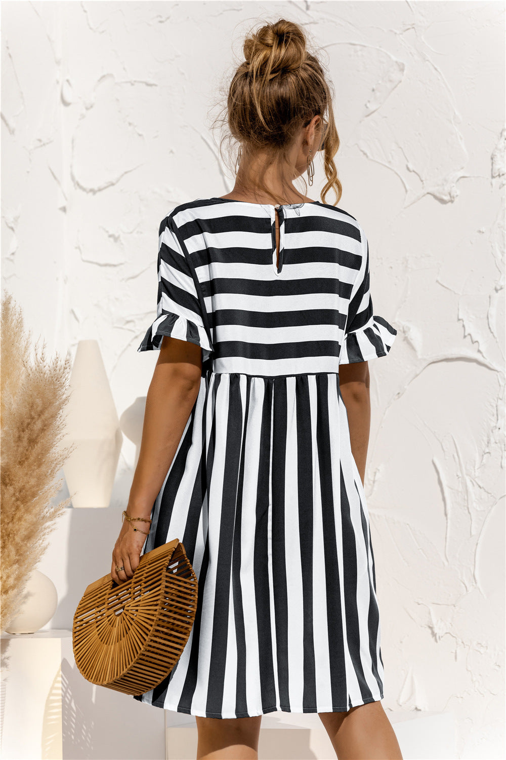 Casual Striped Short Sleeves Summer Daily Dresses