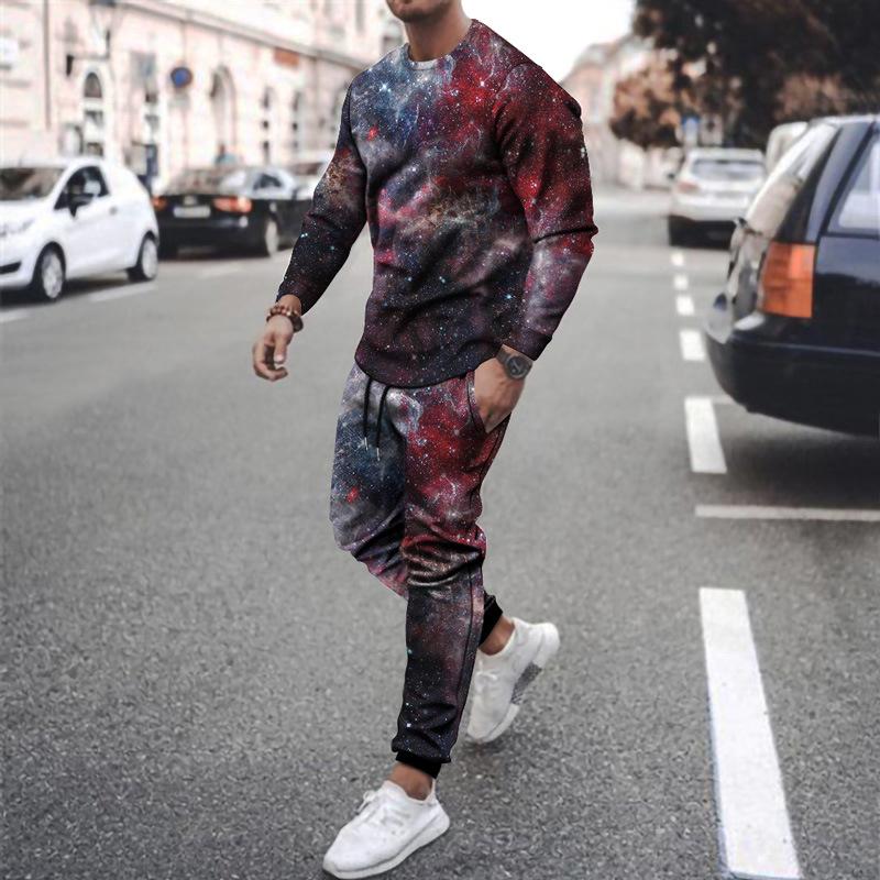 Casual Print Men's Sports Suits-STYLEGOING