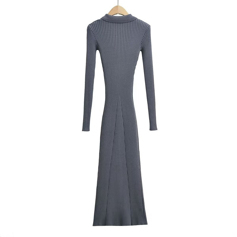 Sexy Polo Neckline Knitted Long Mermaid Dresses