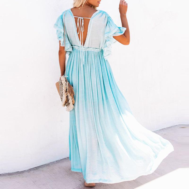 Classy Summer Beach Simple Long Dress-STYLEGOING