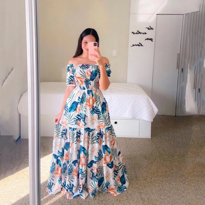 Sexy Off The Shoulder Flowers Long Dresses