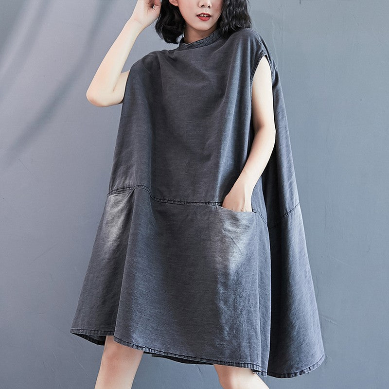 Summer Plus Sizes Women A Line Denim Dresses