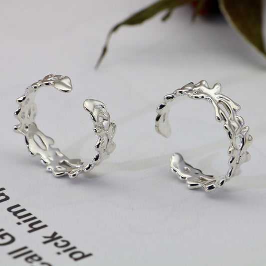 Luxury Irregular Open End Sterling Silver Rings