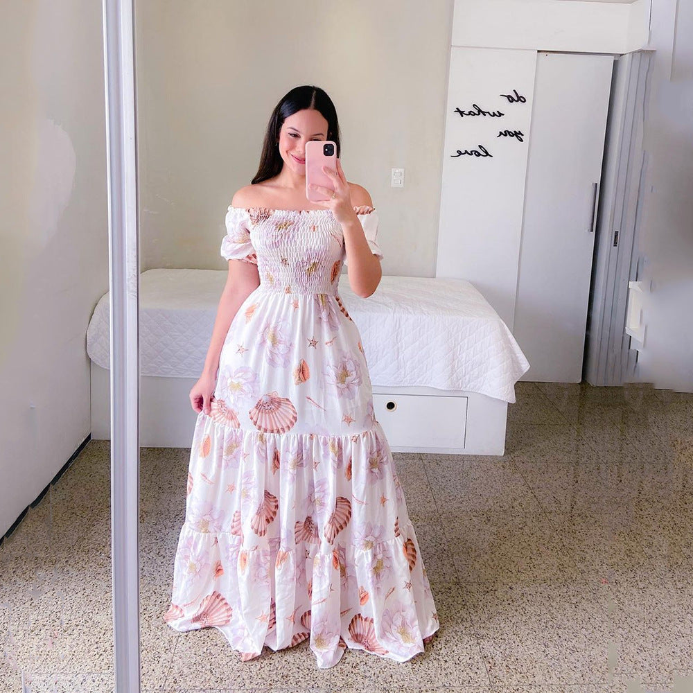 Sexy Off The Shoulder Flowers Long Dresses