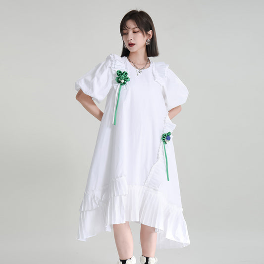 Lovely Women Irregular White Midi Dresses