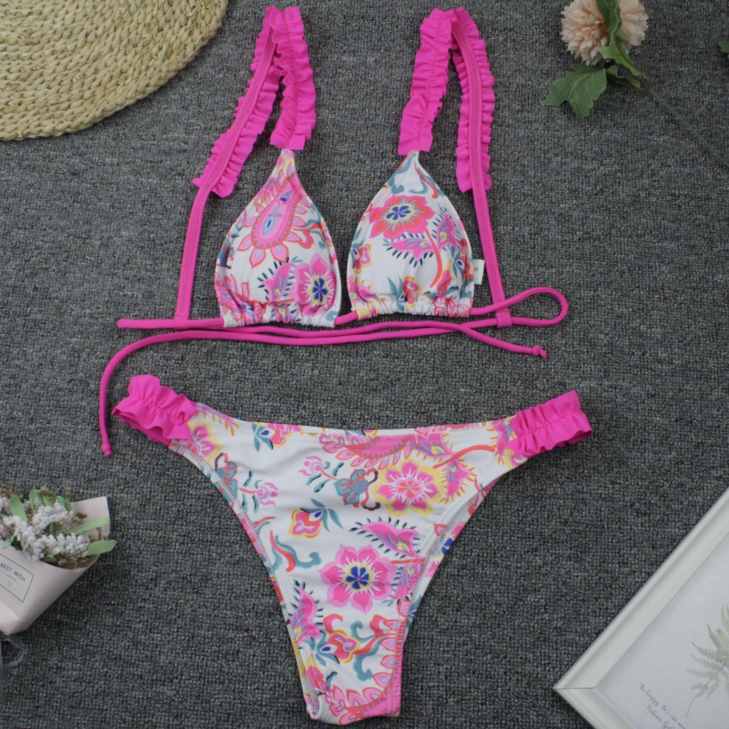 Sexy Ruffled Straps Summer Beach Bikini-STYLEGOING