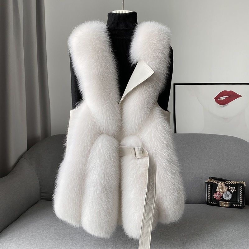 Designed Winter Artificial Fox Fur Sleeveless Vest for Women