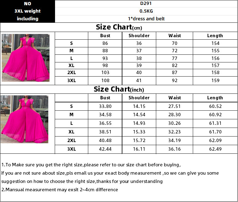 Sexy Plus Sizes Jumpsuits with Belt for Women