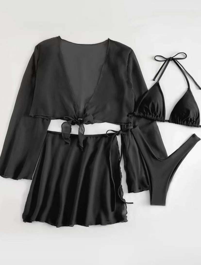 Sexy Black 3pcs Bikini Sets