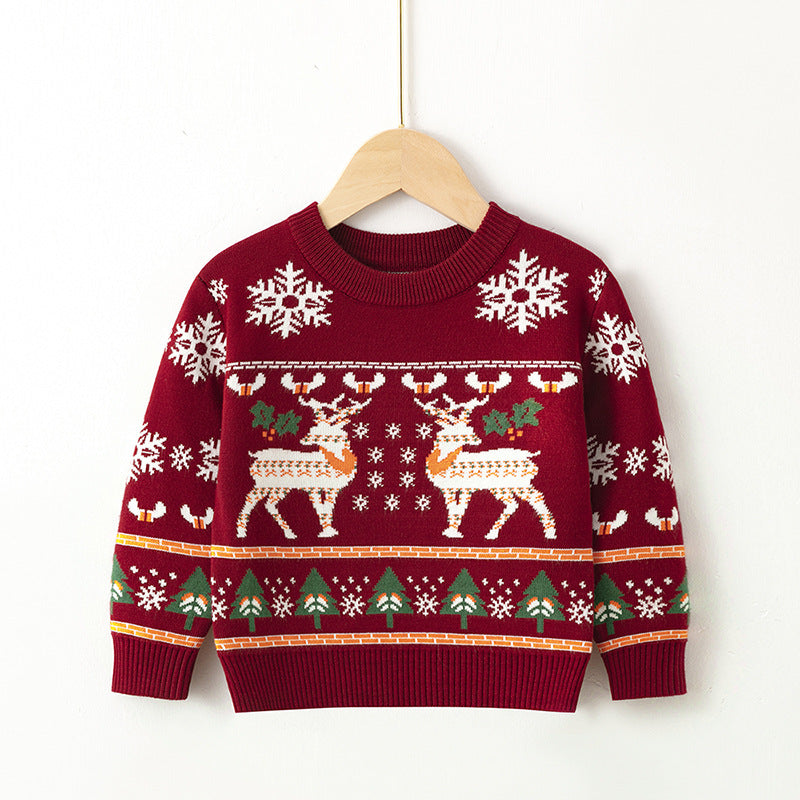 Merry Christmas Knitting Kids Sweaters