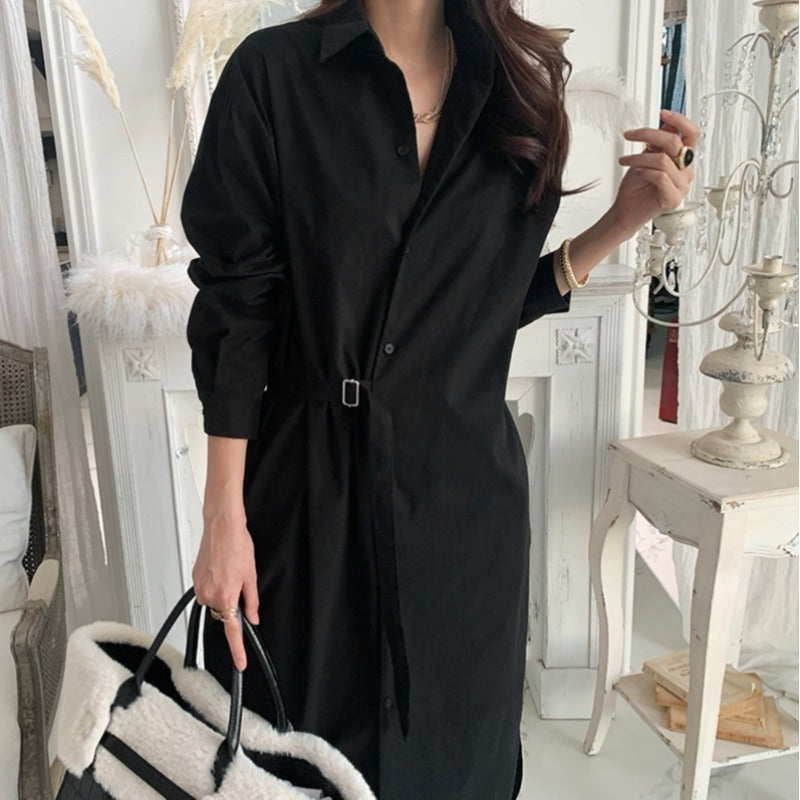 Autumn Long Sleeves Irregular Shirt Dresses