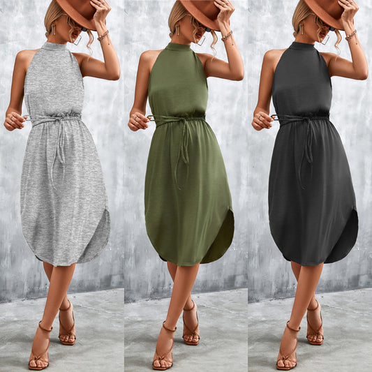 Casual Backless Halter Summer Daily Dresses