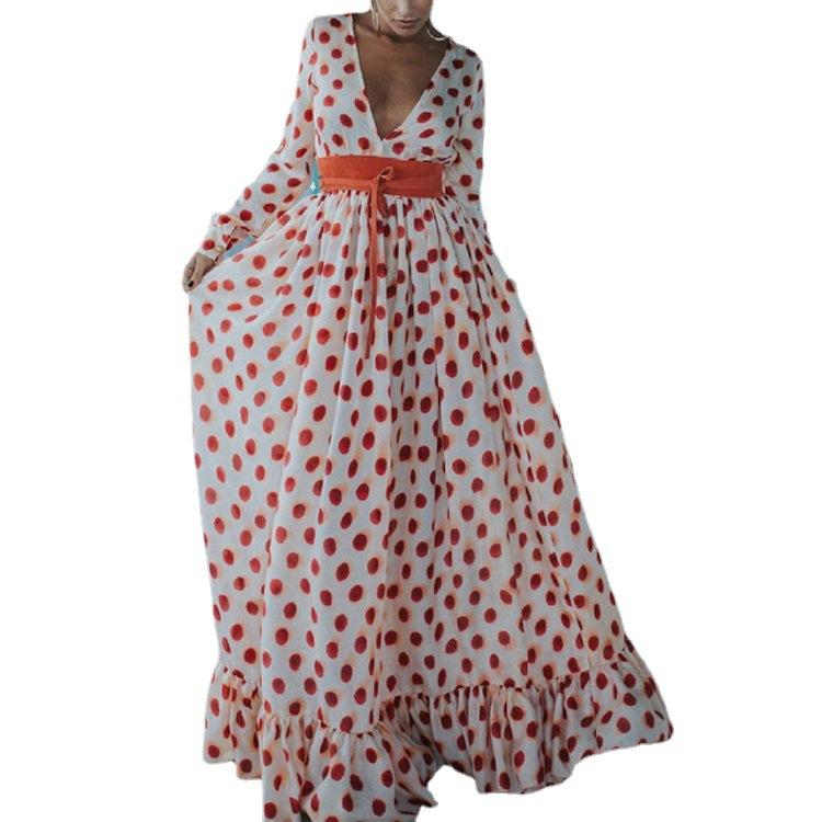 Summer Holiday Dot Sexy Long Dresses-STYLEGOING