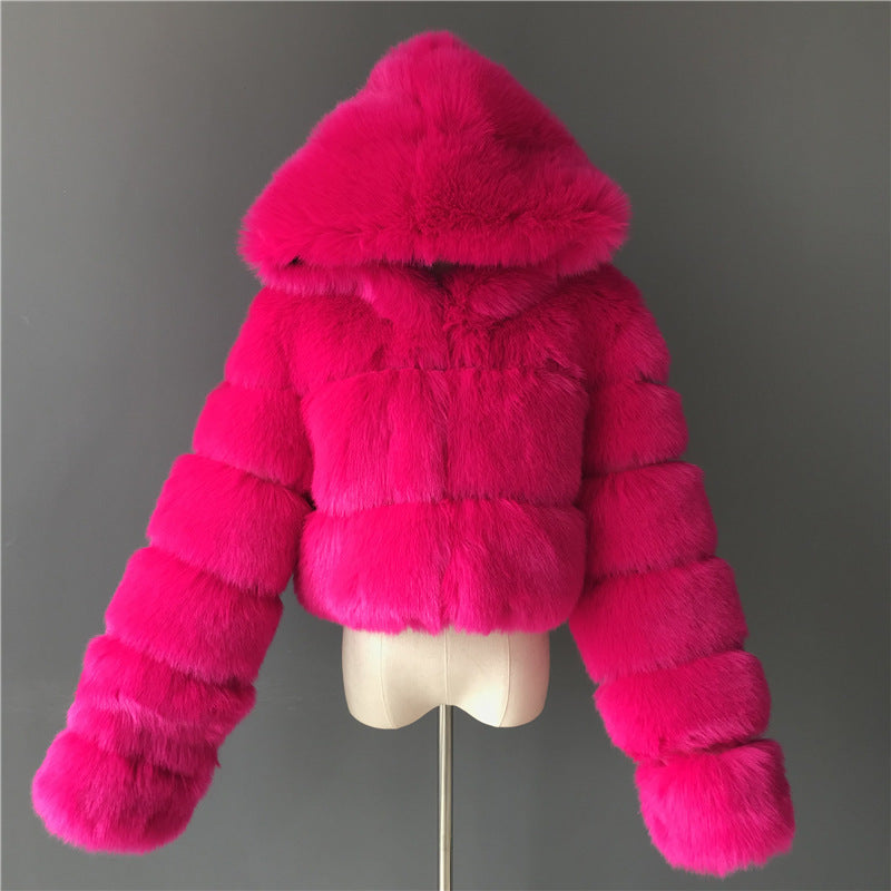 Fashion Artificial Faux Fur Short Overcoats for Women