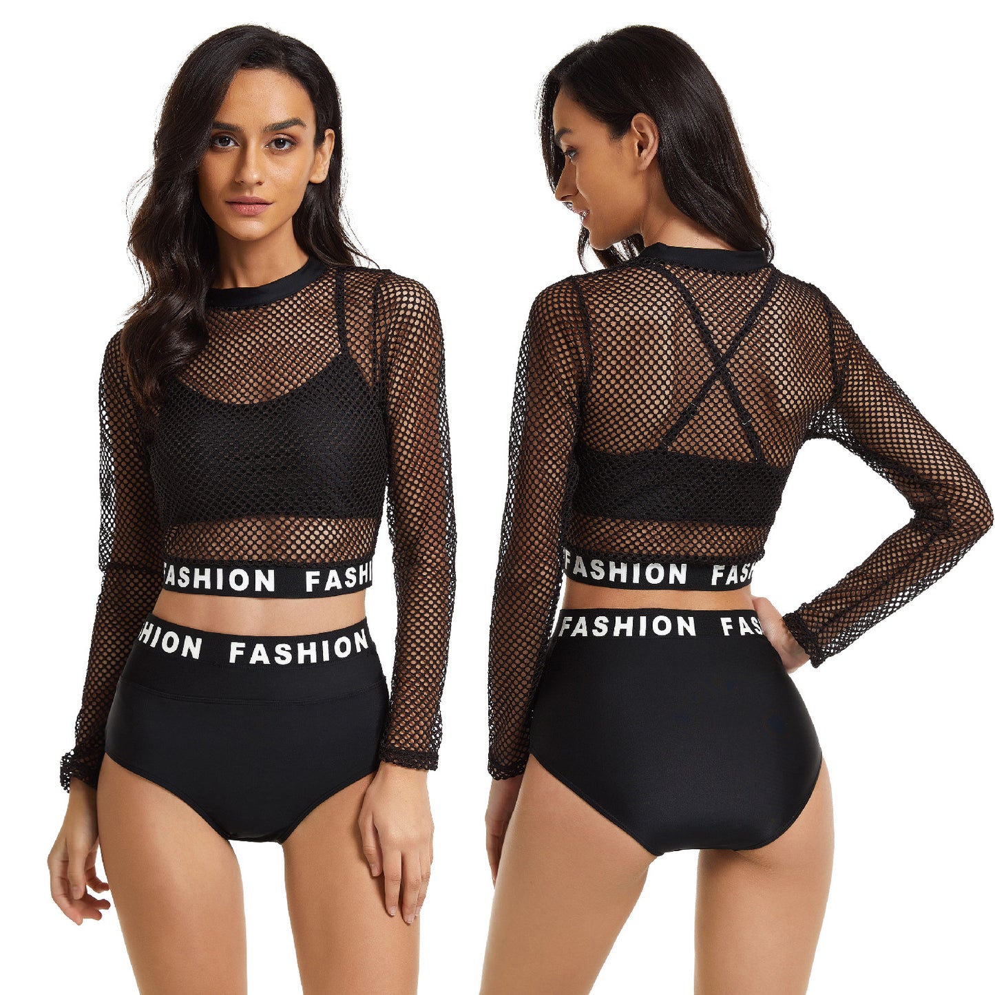 Sexy Long Sleeves 3pcs Swimsuits for Women