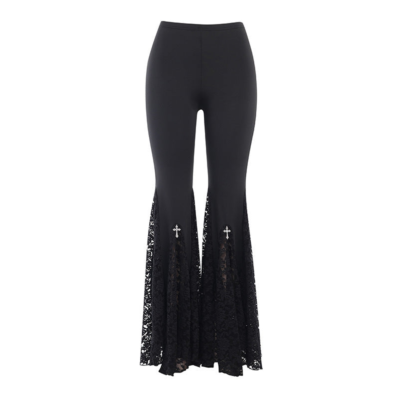 Black High Waist Trumpet Mermaid Pants