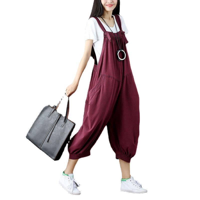 Women Plus Sizes Casual Demin Jumpsuits-STYLEGOING