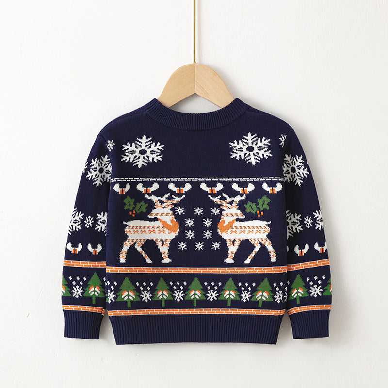 Merry Christmas Knitting Kids Sweaters