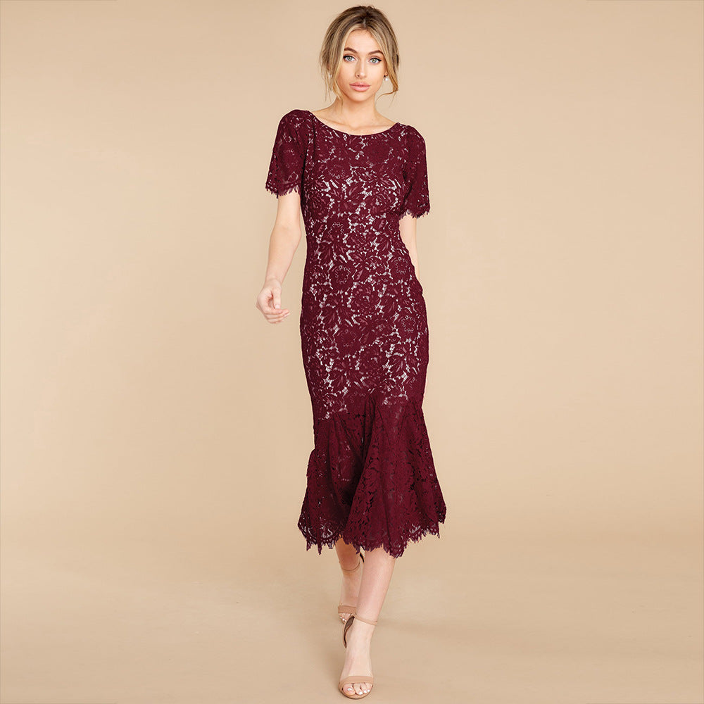 Sexy Backless Elegant Lace Dresses for Women