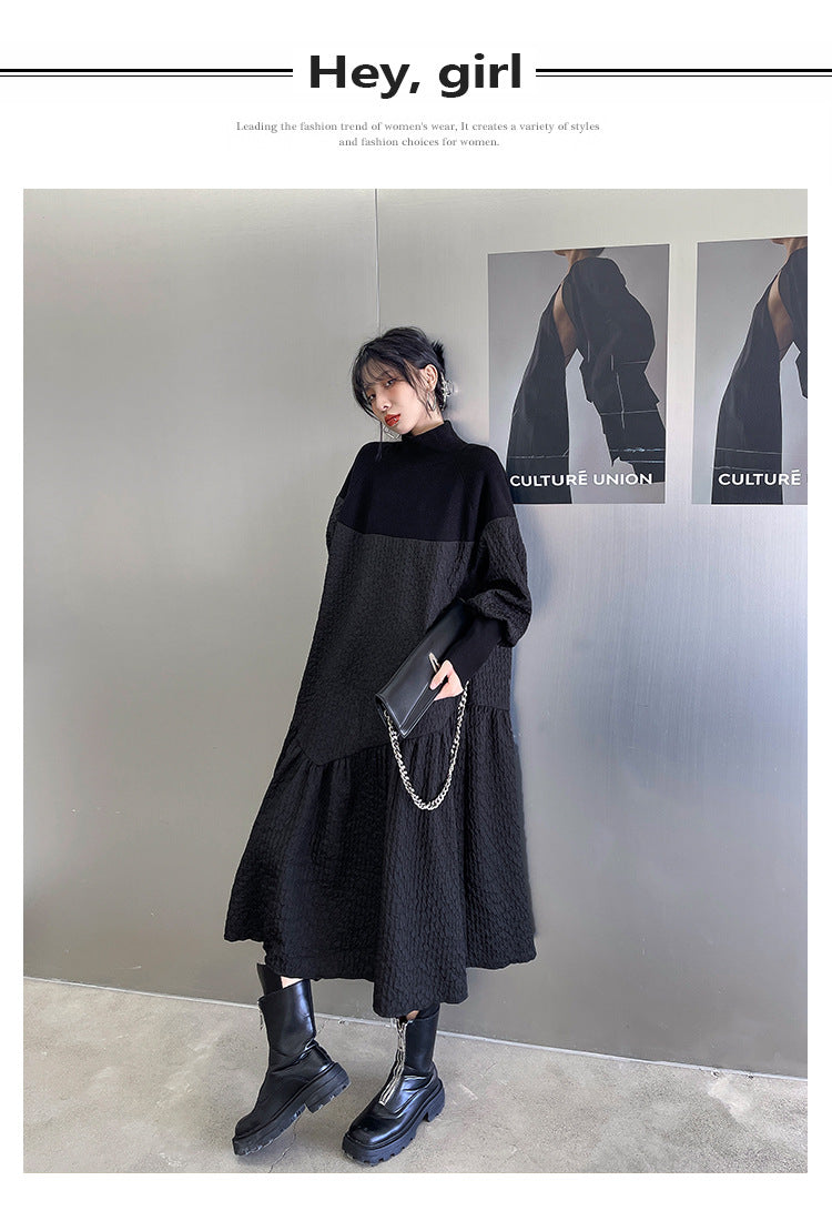 Classy Stand Collar Cozy Long A Line Dresses
